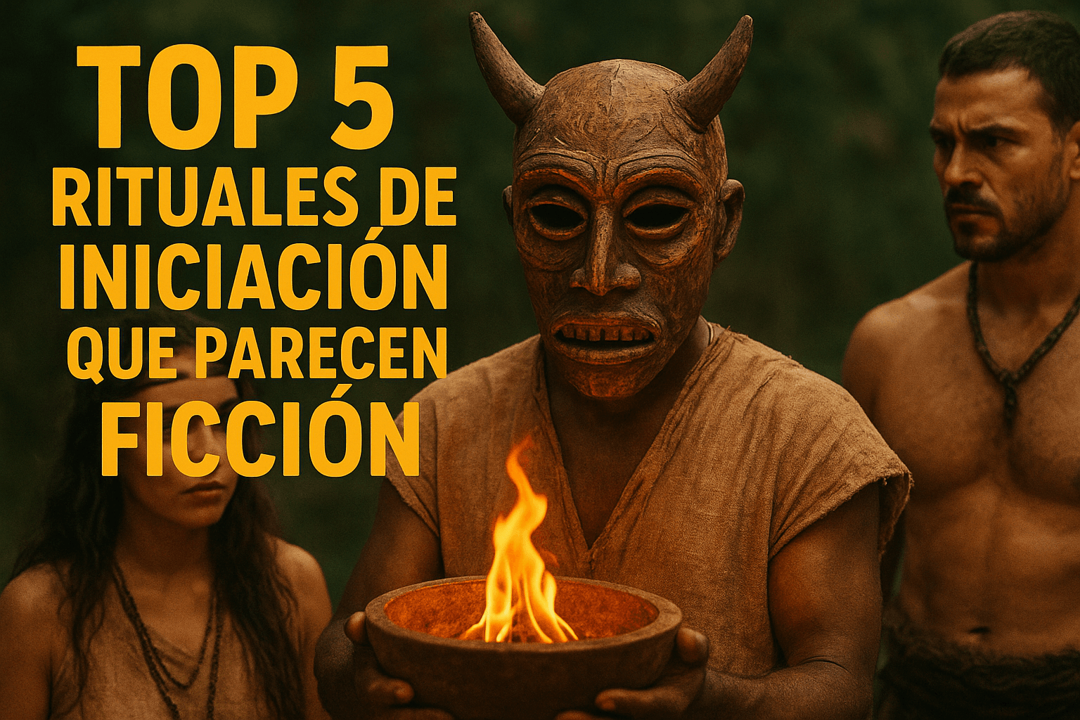 Imagen generada con IA para el artículo Top 5 rituales de iniciación que parecen ficción
