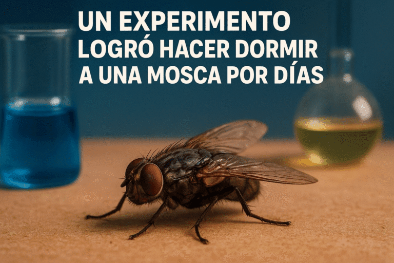 Imagen generada con IA para el artículo Un experimento logró hacer dormir a una mosca por días