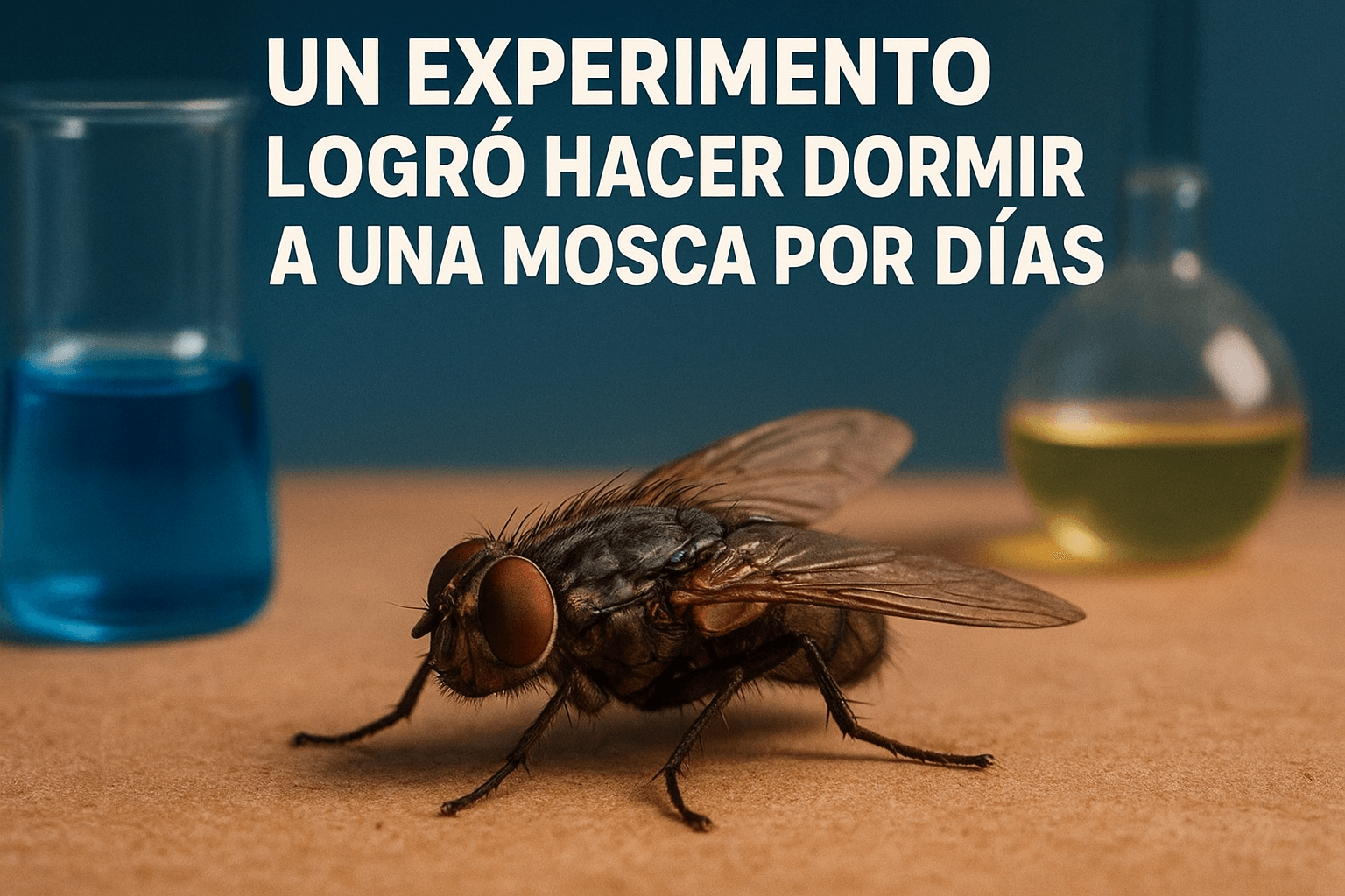Moscas dormilonas: el experimento científico más loco sobre el sueño 1 Imagen generada con IA para el artículo Un experimento logró hacer dormir a una mosca por días