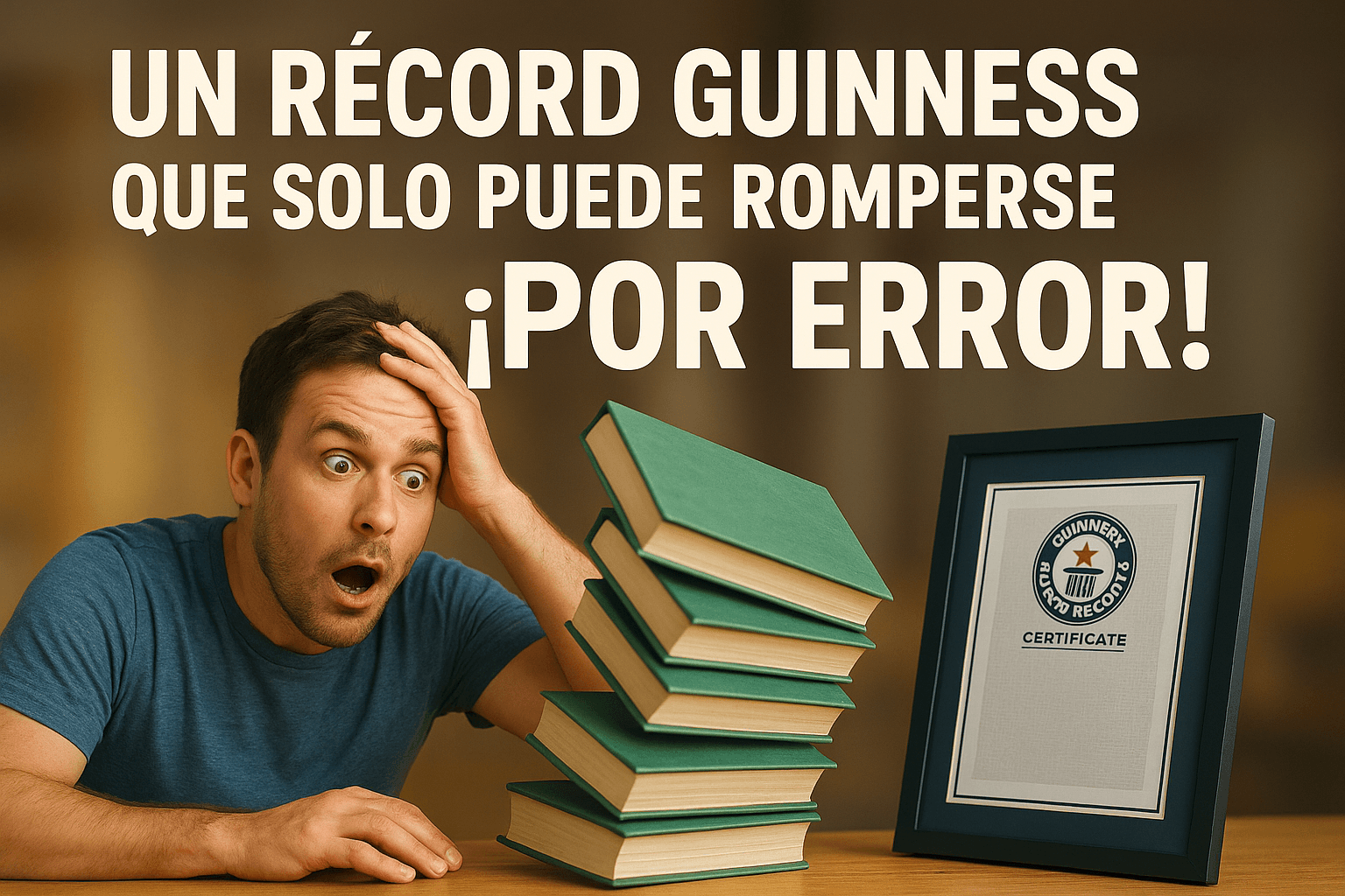 Imagen generada con IA para el artículo Un récord Guinness que solo puede romperse ¡por error!