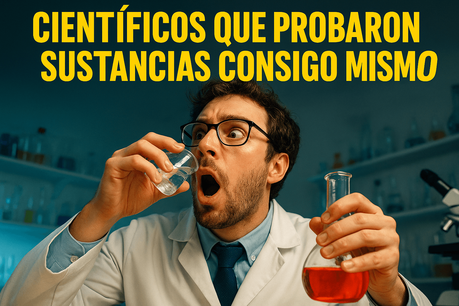 Imagen generada con IA para el artículo Científicos que probaron sustancias consigo mismos
