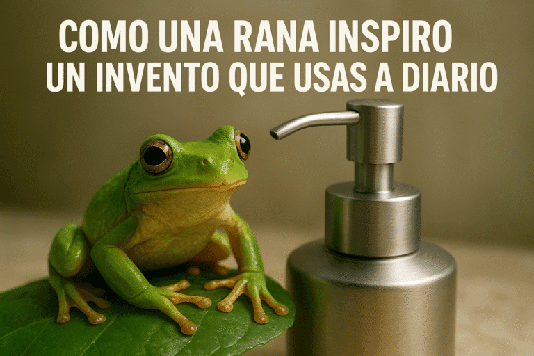 Imagen generada con IA para el artículo Cómo una rana inspiró un invento que usas a diario