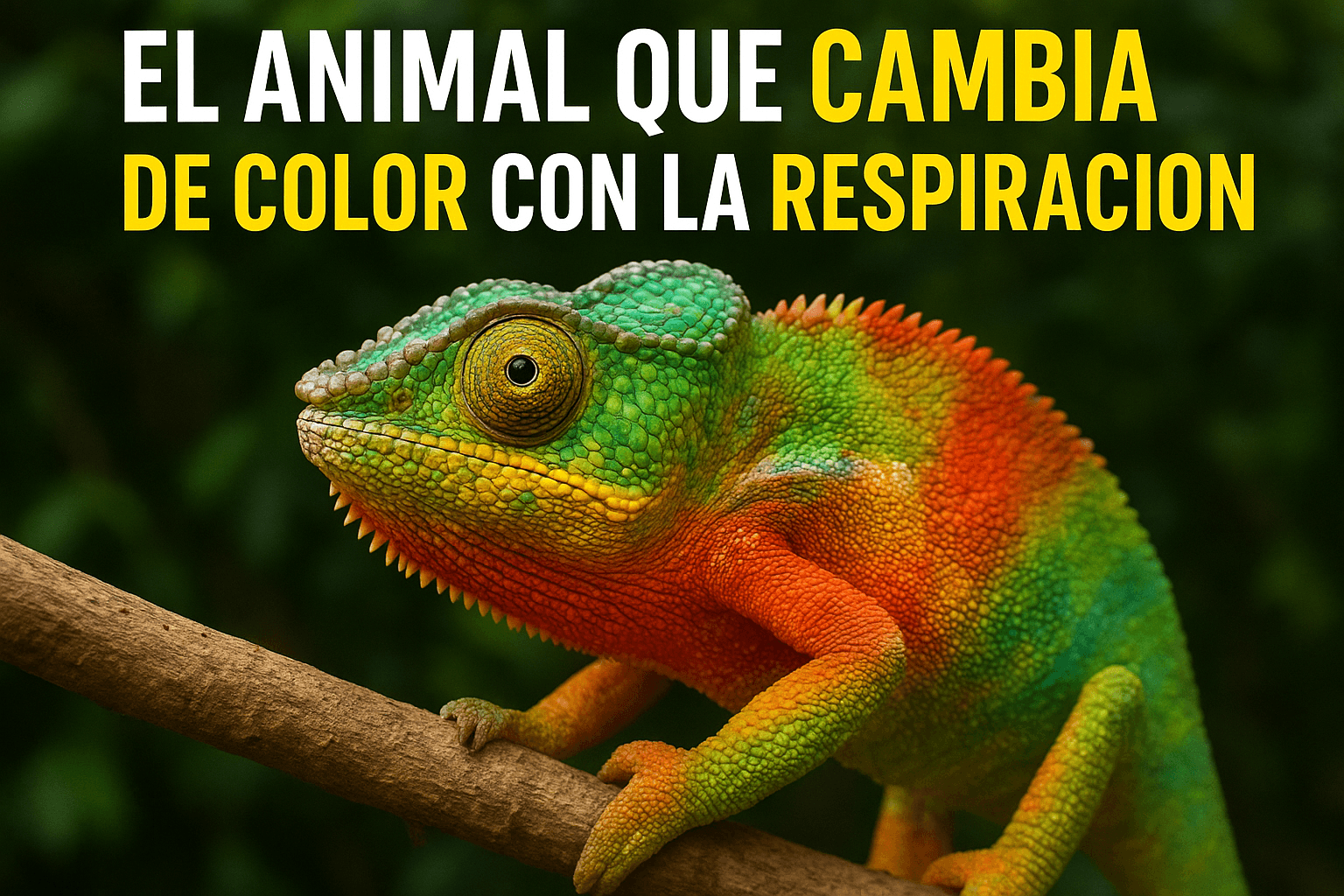 Imagen generada con IA para el artículo El animal que cambia de color con la respiración