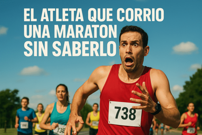 Imagen generada con IA para el artículo El atleta que corrió una maratón sin saberlo