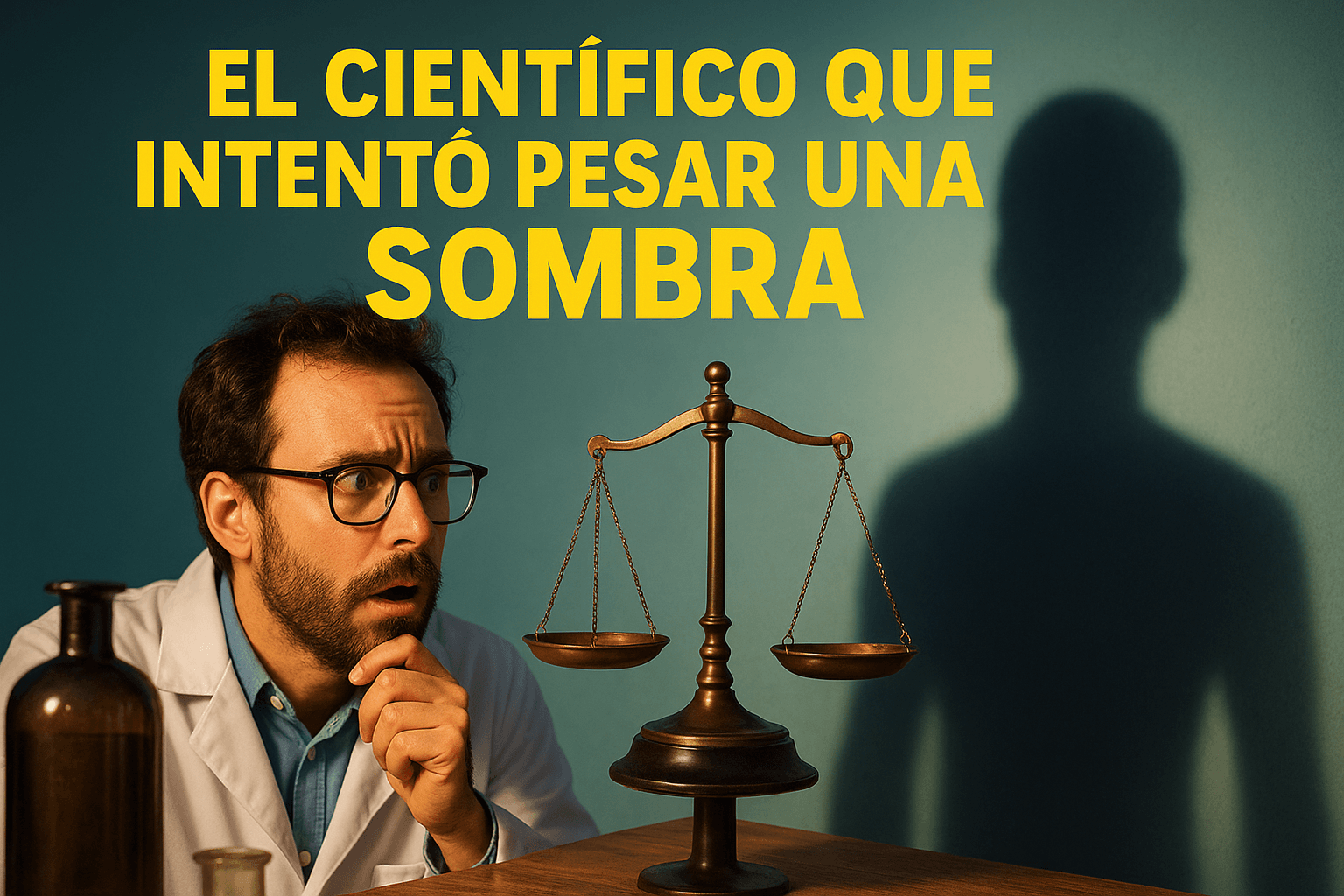 Imagen generada con IA para el artículo El científico que intentó pesar una sombra