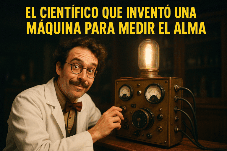 Imagen generada con IA para el artículo El científico que inventó una máquina para medir el alma