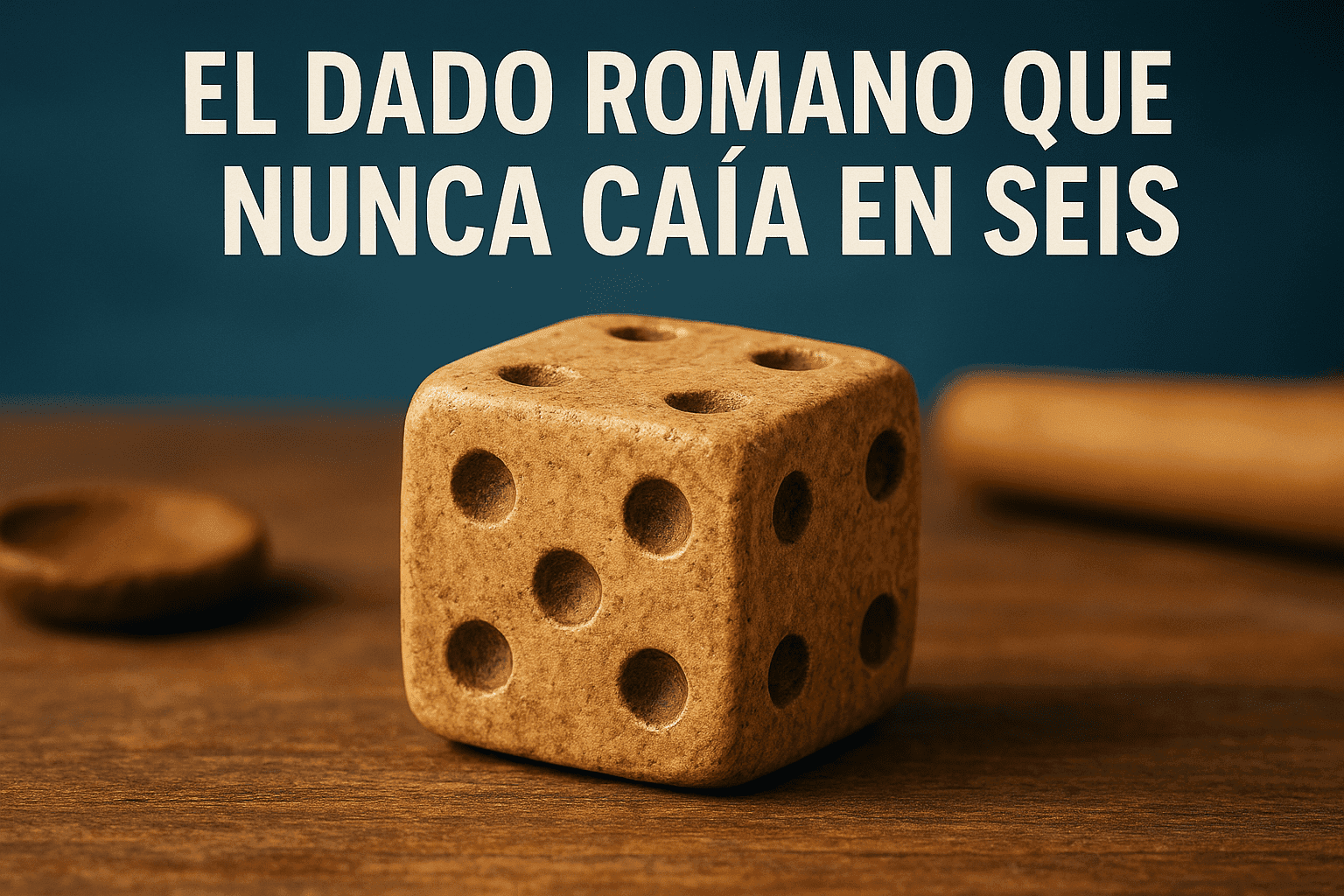 Imagen generada con IA para el artículo El dado romano que nunca caía en seis