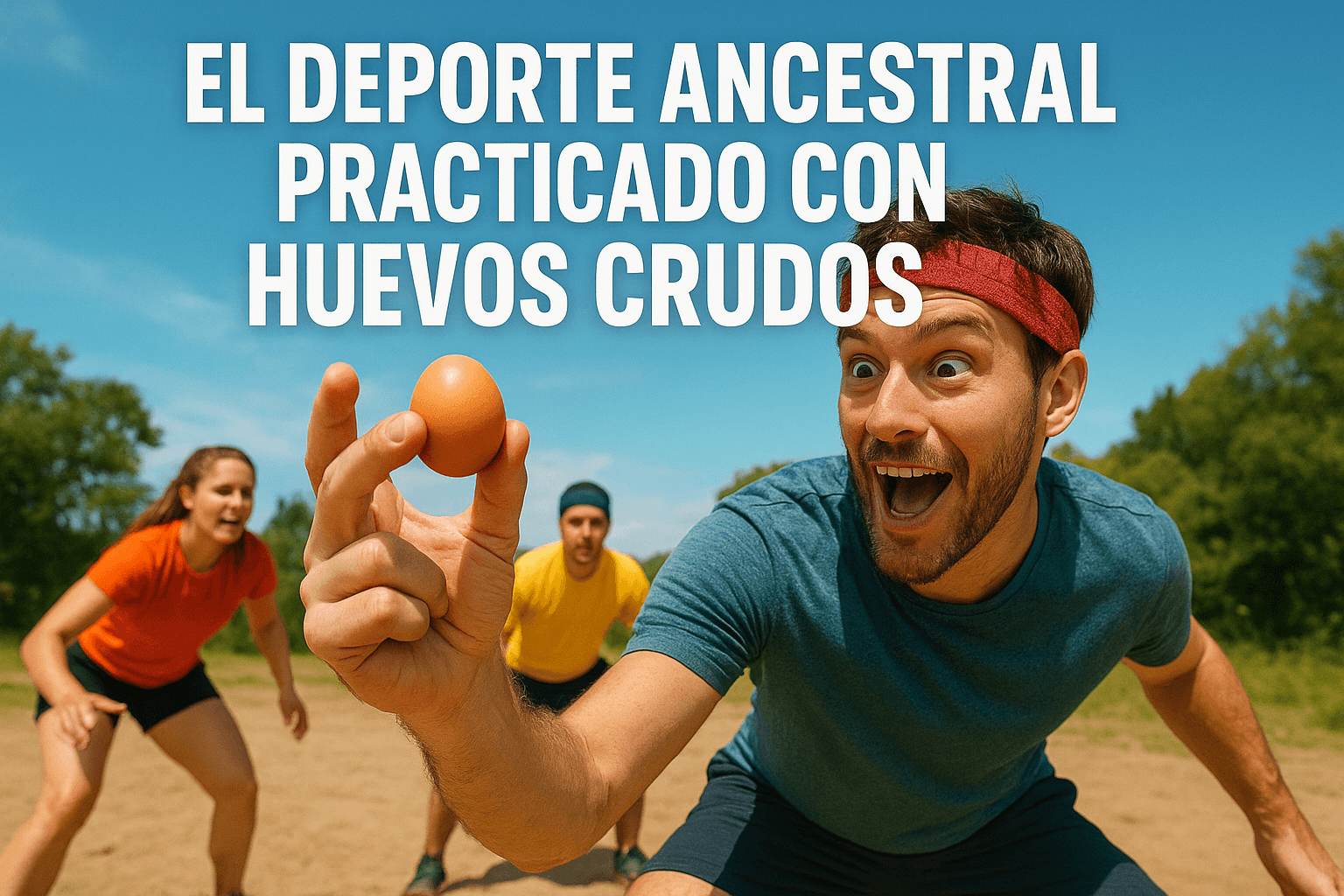 Imagen generada con IA para el artículo El deporte ancestral practicado con huevos crudos