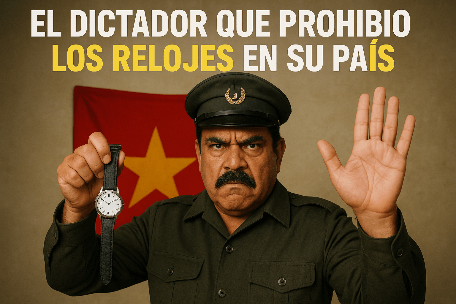 Imagen generada con IA para el artículo El dictador que prohibió los relojes en su país