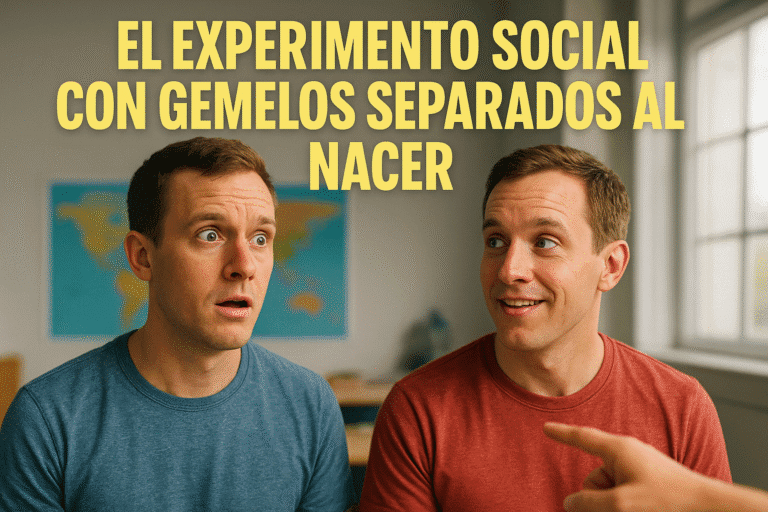 Imagen generada con IA para el artículo El experimento social con gemelos separados al nacer