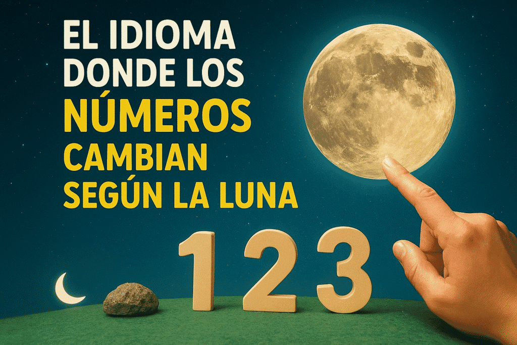¡Lenguas imposibles! Números que cambian con la luna y la cultura 1 Imagen generada con IA para el artículo El idioma donde los números cambian según la luna