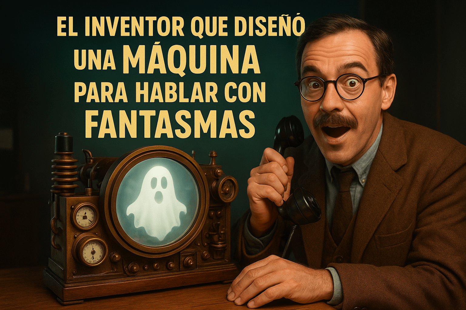 Imagen generada con IA para el artículo El inventor que diseñó una máquina para hablar con fantasmas