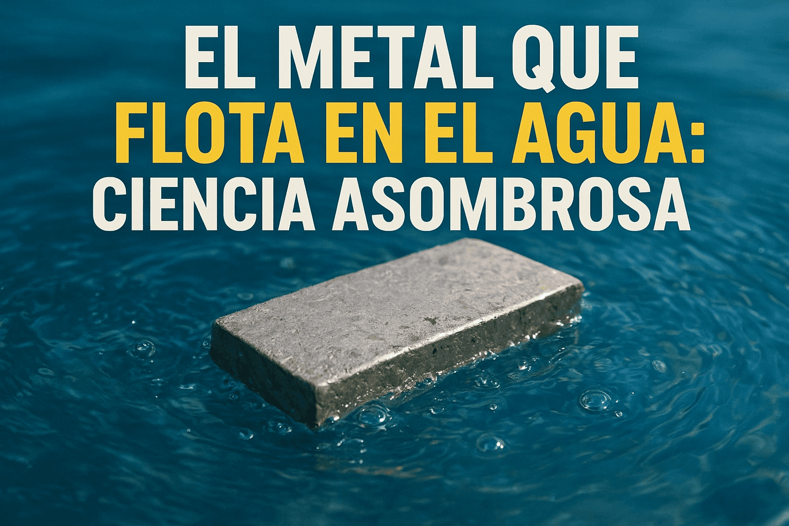 Imagen generada con IA para el artículo El metal que flota en el agua: ciencia asombrosa