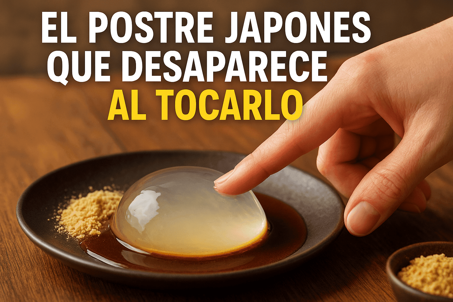 Imagen generada con IA para el artículo El postre japonés que desaparece al tocarlo