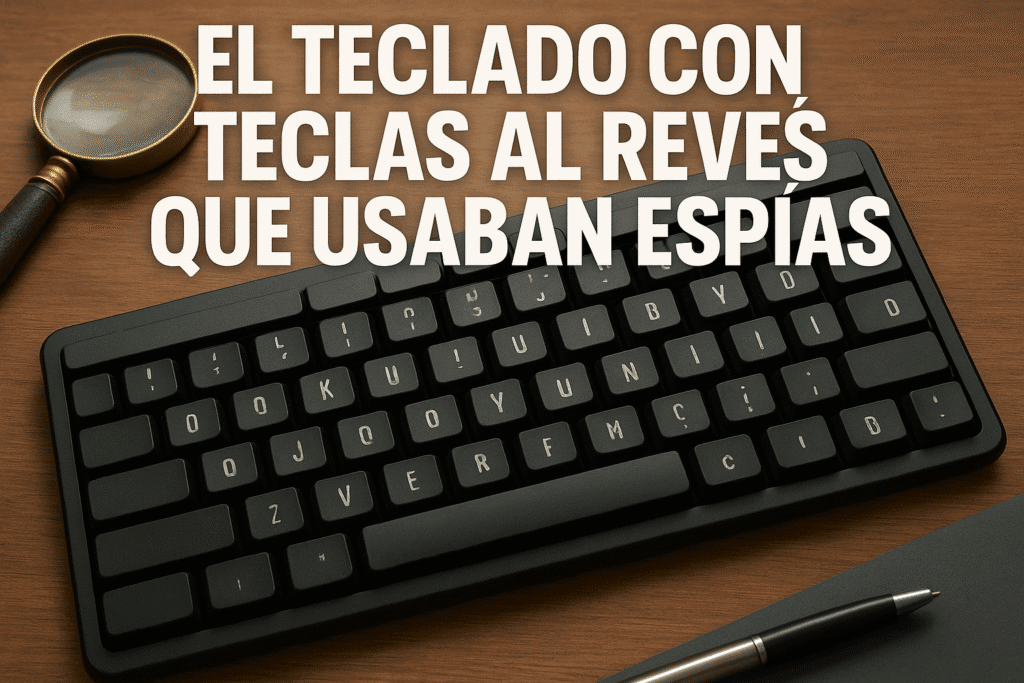 Teclado con teclas al revés: el invento secreto de los espías 1 Imagen generada con IA para el artículo El teclado con teclas al revés que usaban espías