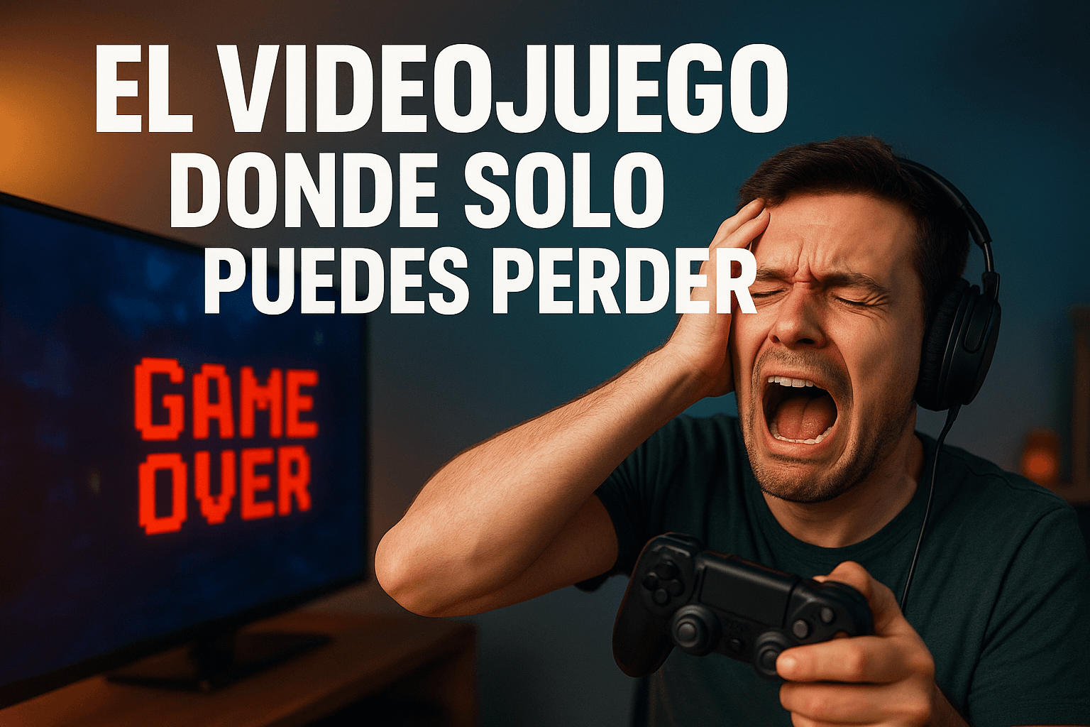 Imagen generada con IA para el artículo El videojuego donde solo puedes perder