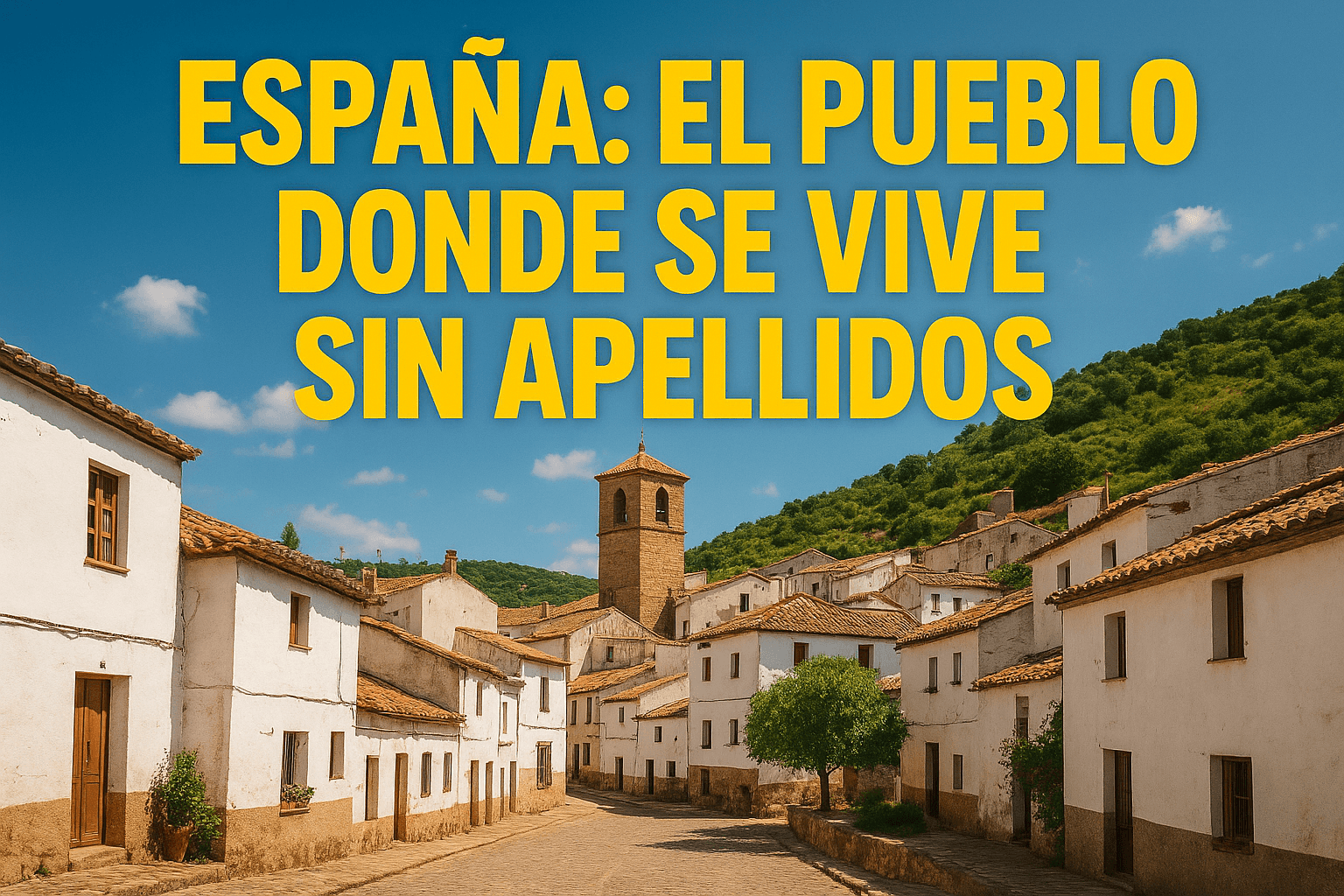 Imagen generada con IA para el artículo España: el pueblo donde se vive sin apellidos