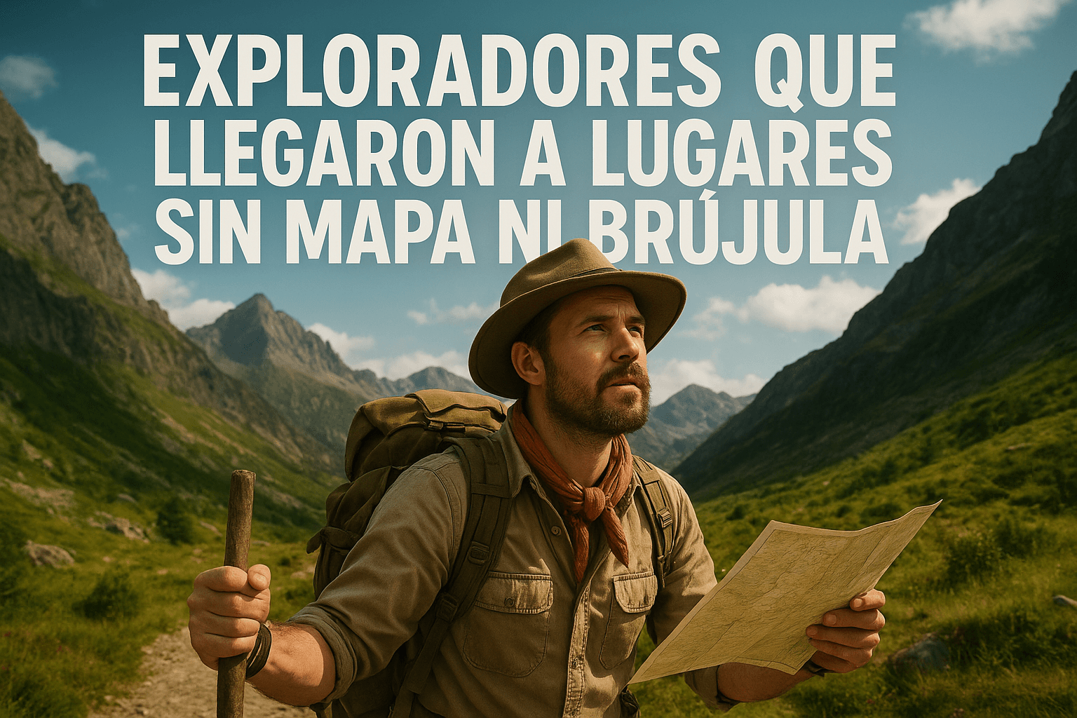 Imagen generada con IA para el artículo Exploradores que llegaron a lugares sin mapa ni brújula