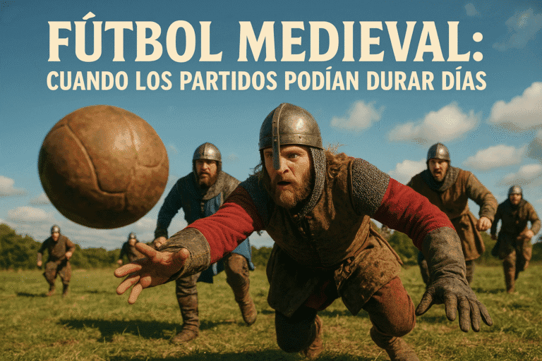 Imagen generada con IA para el artículo Fútbol medieval: cuando los partidos podían durar días