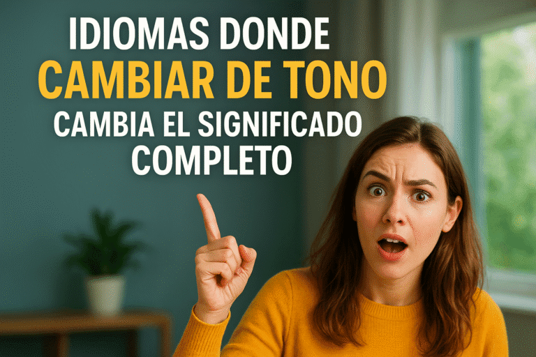 Imagen generada con IA para el artículo Idiomas donde cambiar de tono cambia el significado completo