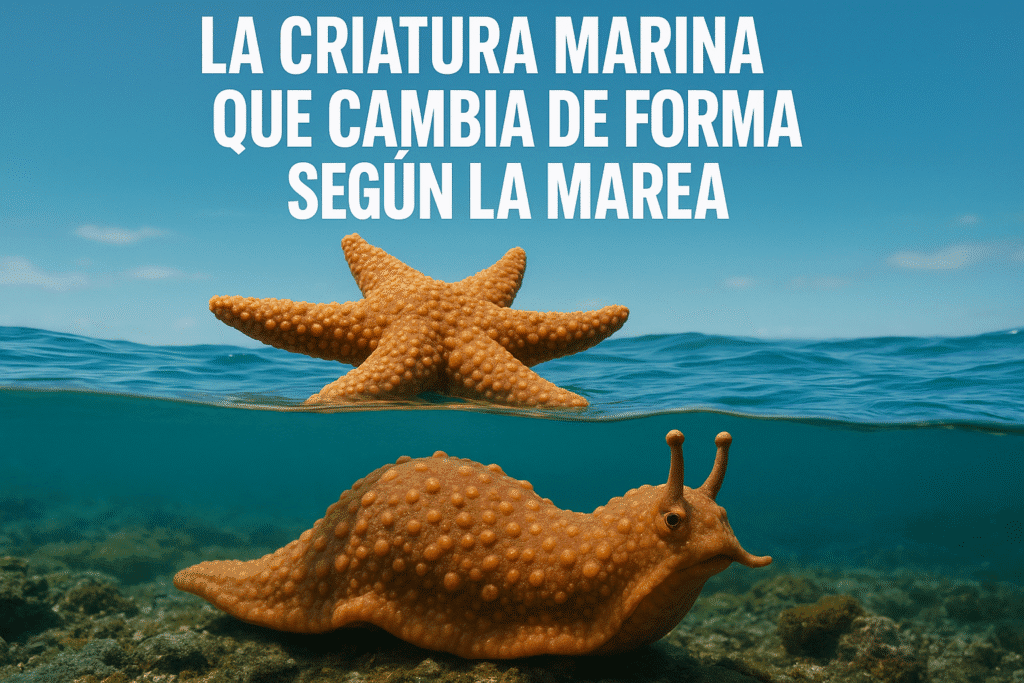 Imagen generada con IA para el artículo La criatura marina que cambia de forma según la marea