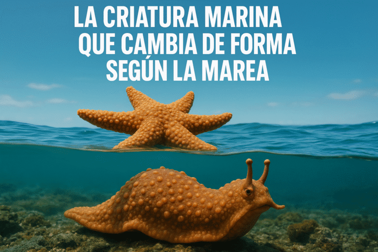 Imagen generada con IA para el artículo La criatura marina que cambia de forma según la marea