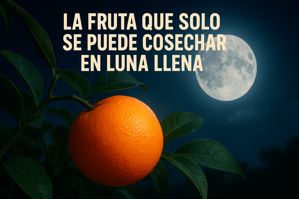 Noni lunar: la fruta mágica que se cosecha solo en luna llena 🌕 1 Imagen generada con IA para el artículo La fruta que solo se puede cosechar en luna llena