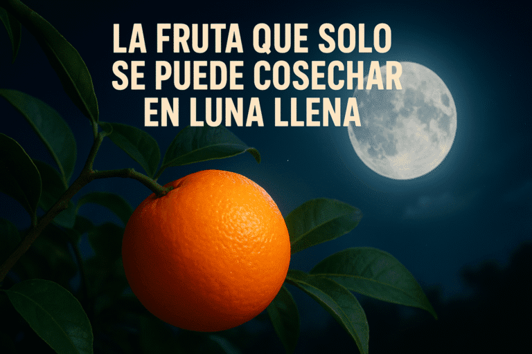 Imagen generada con IA para el artículo La fruta que solo se puede cosechar en luna llena