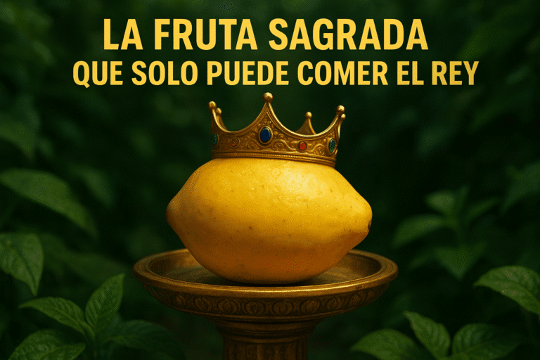 Imagen generada con IA para el artículo La fruta sagrada que solo puede comer el rey