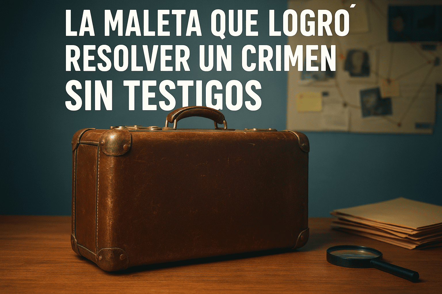 Imagen generada con IA para el artículo La maleta que logró resolver un crimen sin testigos