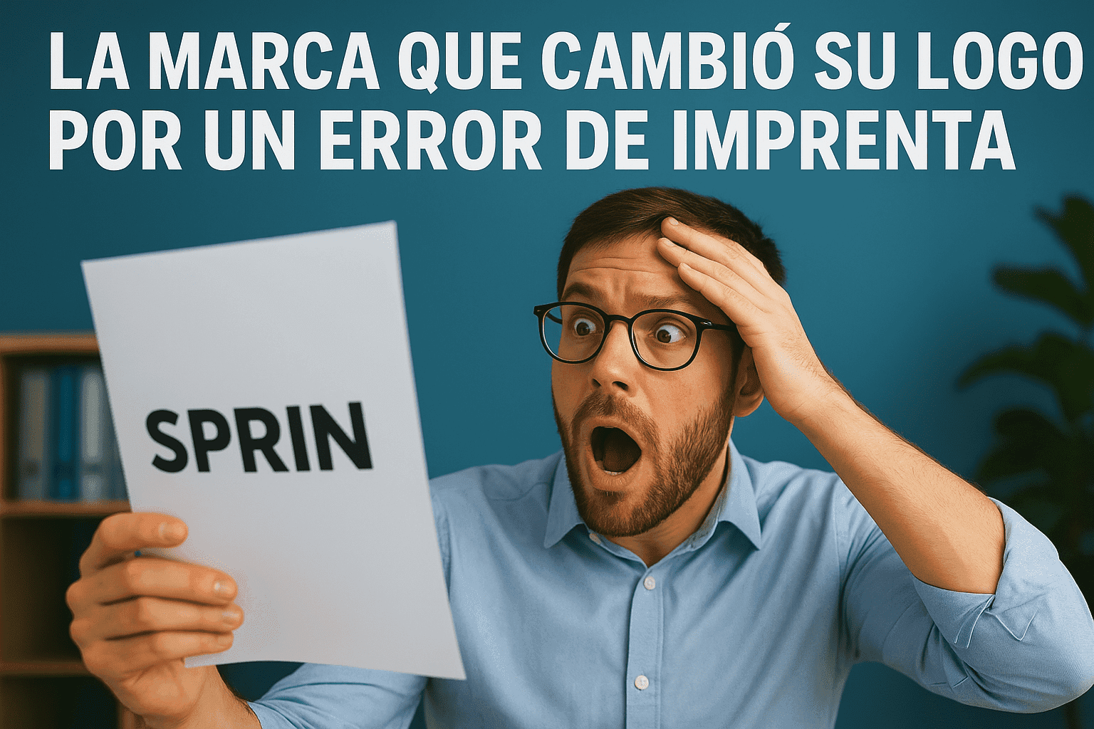 Imagen generada con IA para el artículo La marca que cambió su logo por un error de imprenta