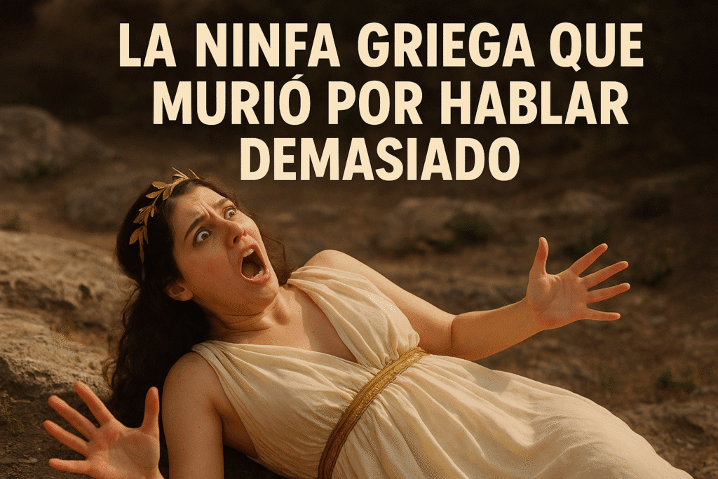 Imagen generada con IA para el artículo La ninfa griega que murió por hablar demasiado