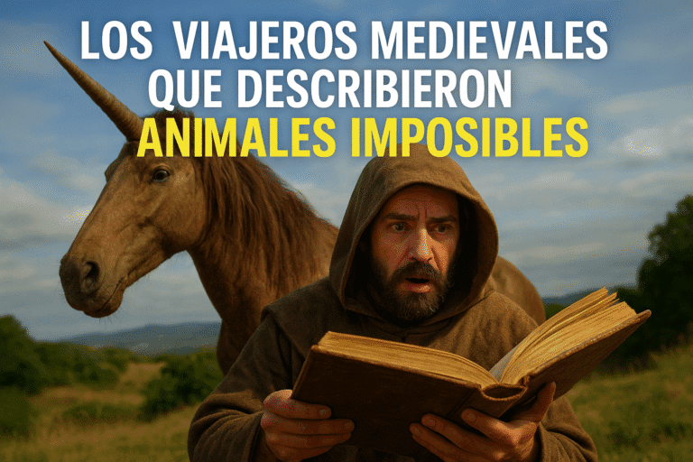Imagen generada con IA para el artículo Los viajeros medievales que describieron animales imposibles