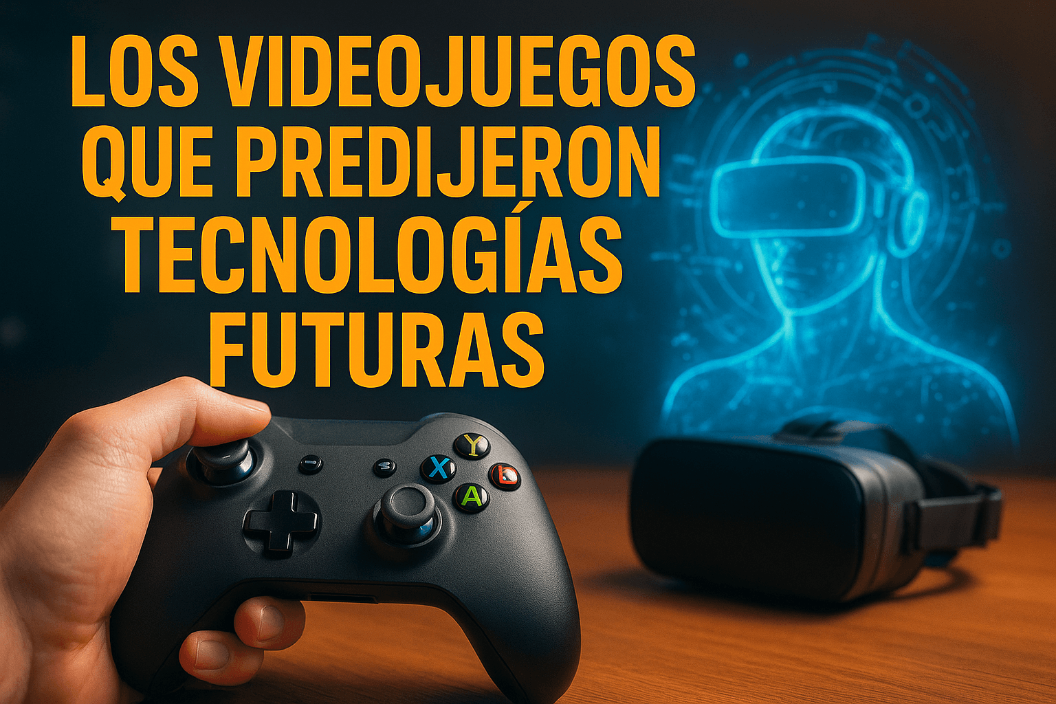 Imagen generada con IA para el artículo Los videojuegos que predijeron tecnologías futuras