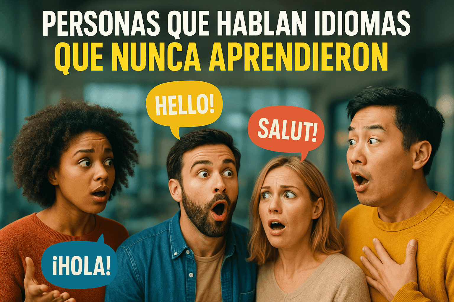 Imagen generada con IA para el artículo Personas que hablan idiomas que nunca aprendieron