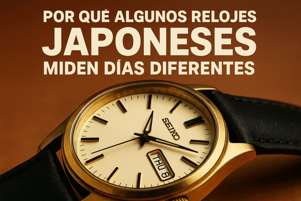 Imagen generada con IA para el artículo Por qué algunos relojes japoneses miden días diferentes