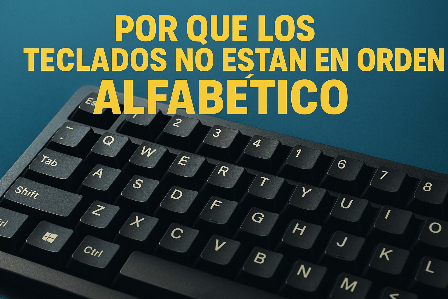 Imagen generada con IA para el artículo Por qué los teclados no están en orden alfabético