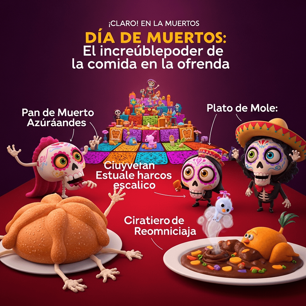 Imagen generada con IA para el artículo Día de Muertos: El increíble poder de la comida en la ofrenda
