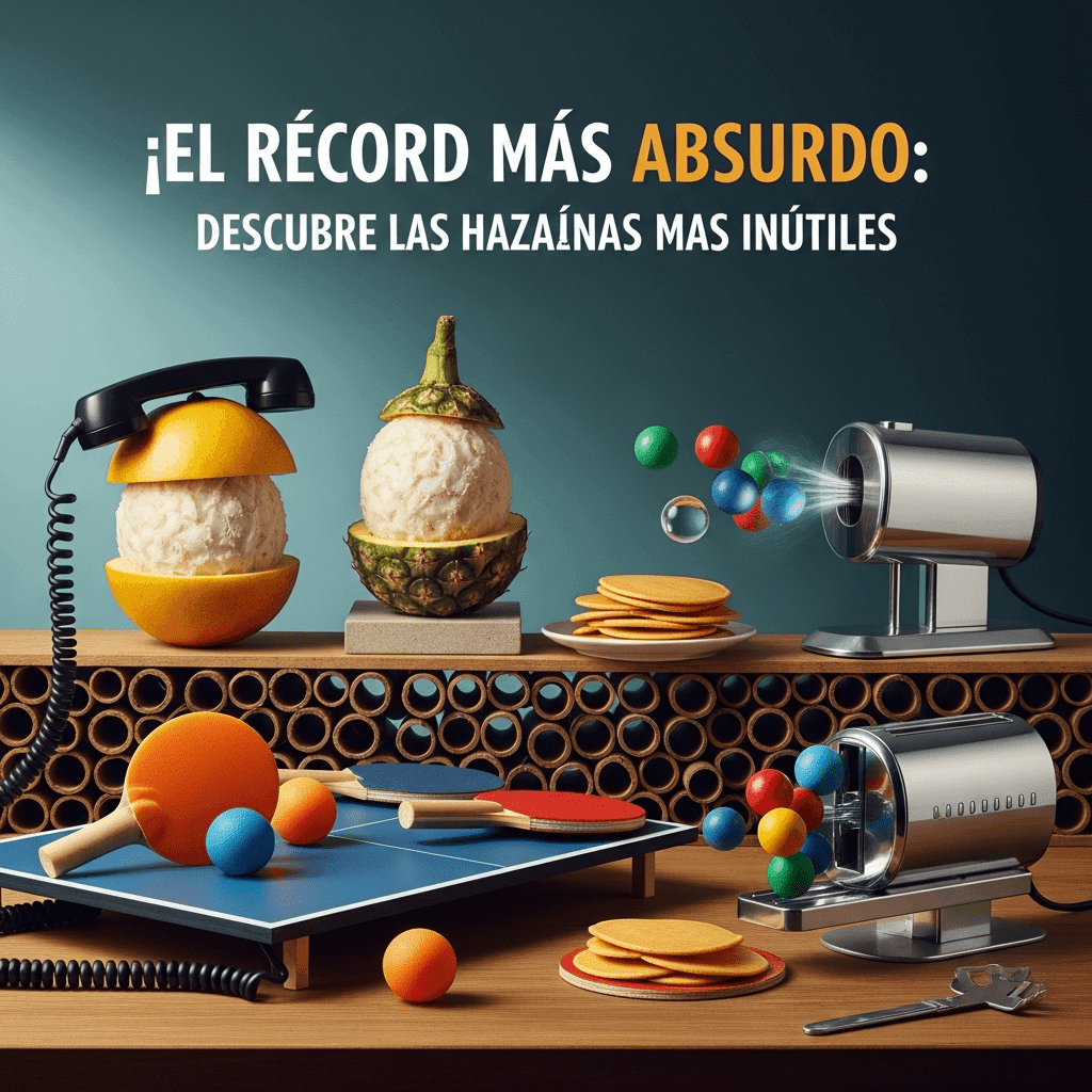 Imagen generada con IA para el artículo El Récord Más Absurdo: Descubre las Hazañas Guinness más Inútiles