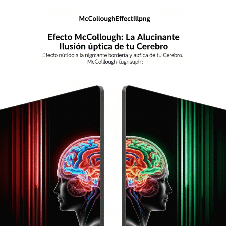 Imagen generada con IA para el artículo Efecto McCollough: La Alucinante Ilusión Óptica de tu Cerebro