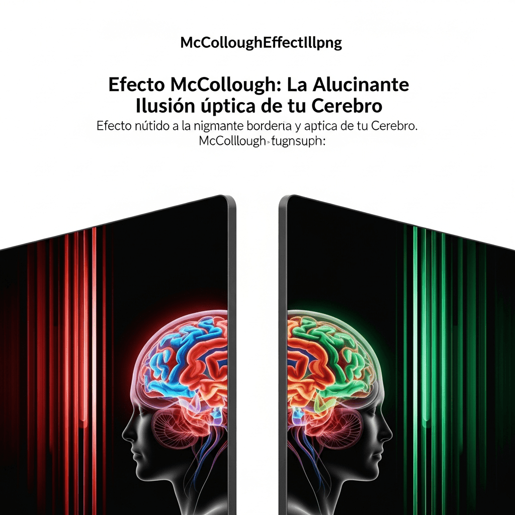 Imagen generada con IA para el artículo Efecto McCollough: La Alucinante Ilusión Óptica de tu Cerebro