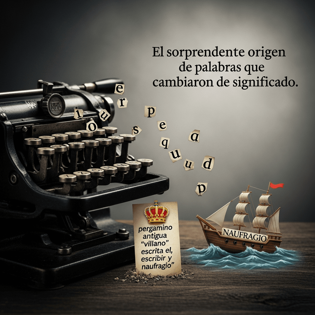 Imagen generada con IA para el artículo El sorprendente origen de palabras que cambiaron de significado