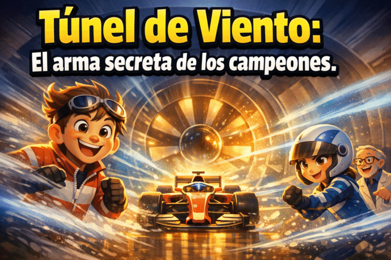 Imagen generada con IA para el artículo Túnel de Viento F1: El Arma Secreta para Ganar Carreras