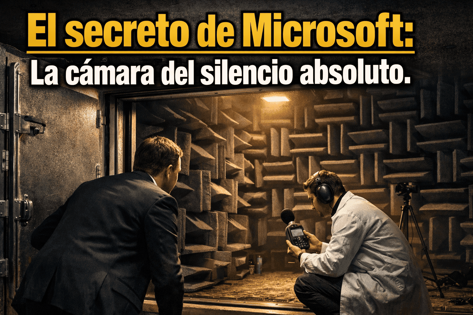 Imagen generada con IA para el artículo El Secreto de la Cámara Anecoica de Microsoft: Silencio Absoluto