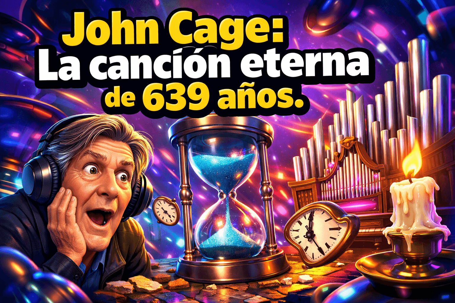 Imagen generada con IA para el artículo John Cage: la asombrosa historia de la canción de 639 años