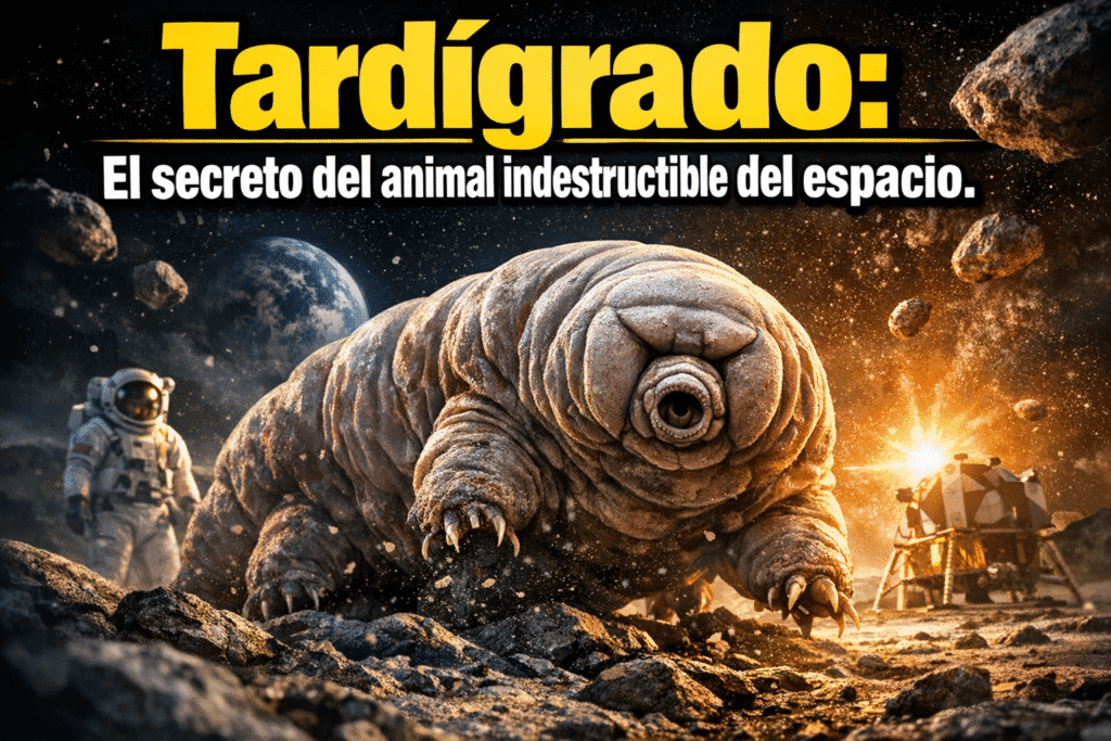 Imagen generada con IA para el artículo Tardígrado: El Secreto del Animal que Sobrevive en el Espacio