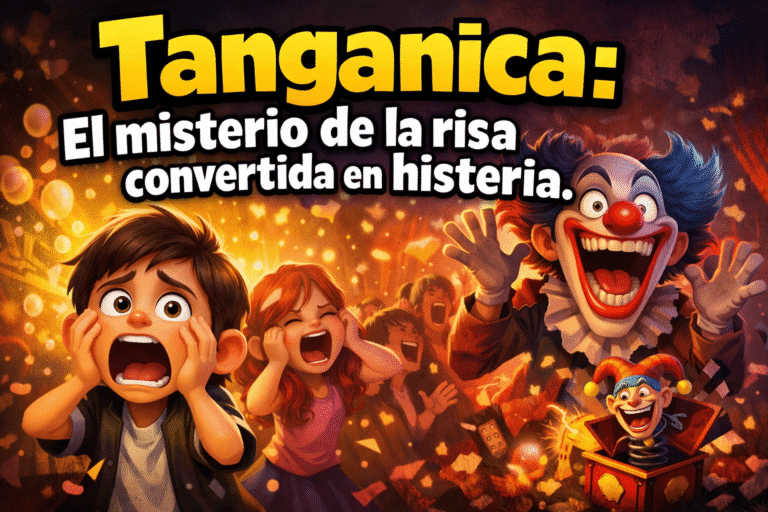 Imagen generada con IA para el artículo Epidemia de risa de Tanganica: el misterio de la histeria colectiva