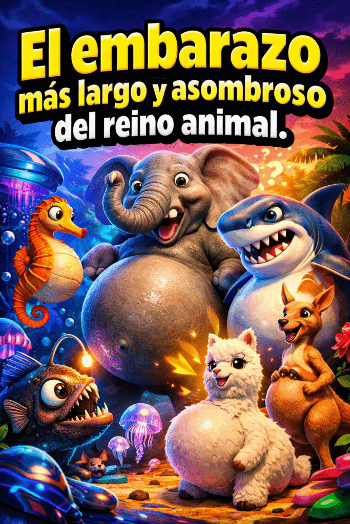 Imagen generada con IA para el artículo La Asombrosa Gestación Más Larga del Reino Animal