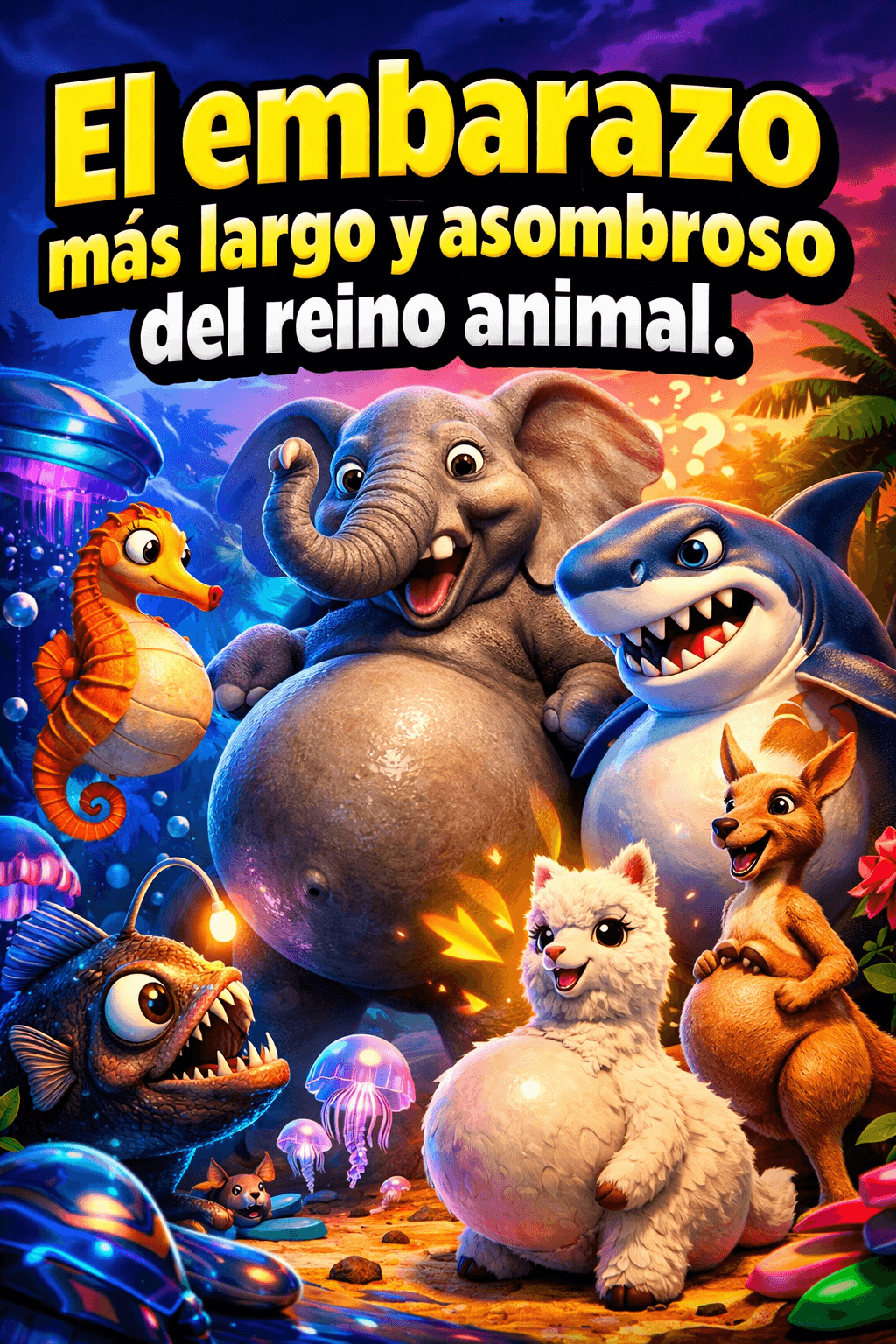 Imagen generada con IA para el artículo La Asombrosa Gestación Más Larga del Reino Animal