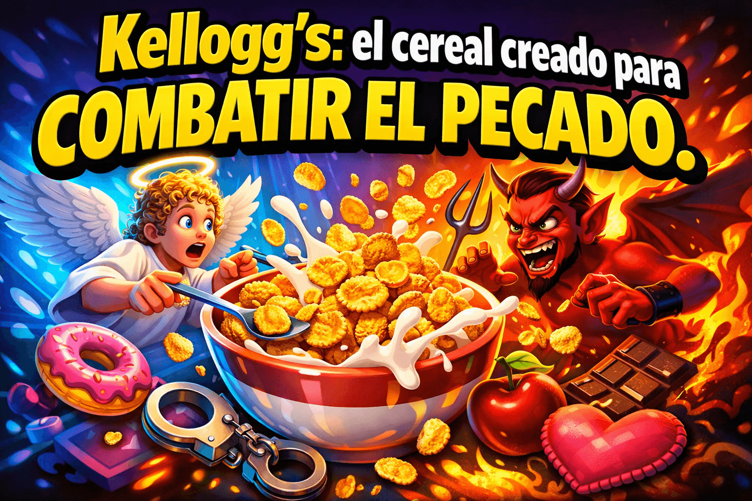 Imagen generada con IA para el artículo El increíble origen de Kellogg's: el cereal contra el pecado